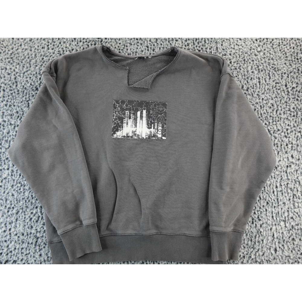 H&M Grey Crewneck Sweatshirt Pullover Soft Men's Pullover‎ With Accents Medium